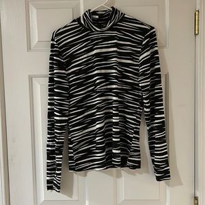 NWT Zebra Print Turtleneck Long Sleeve Tee